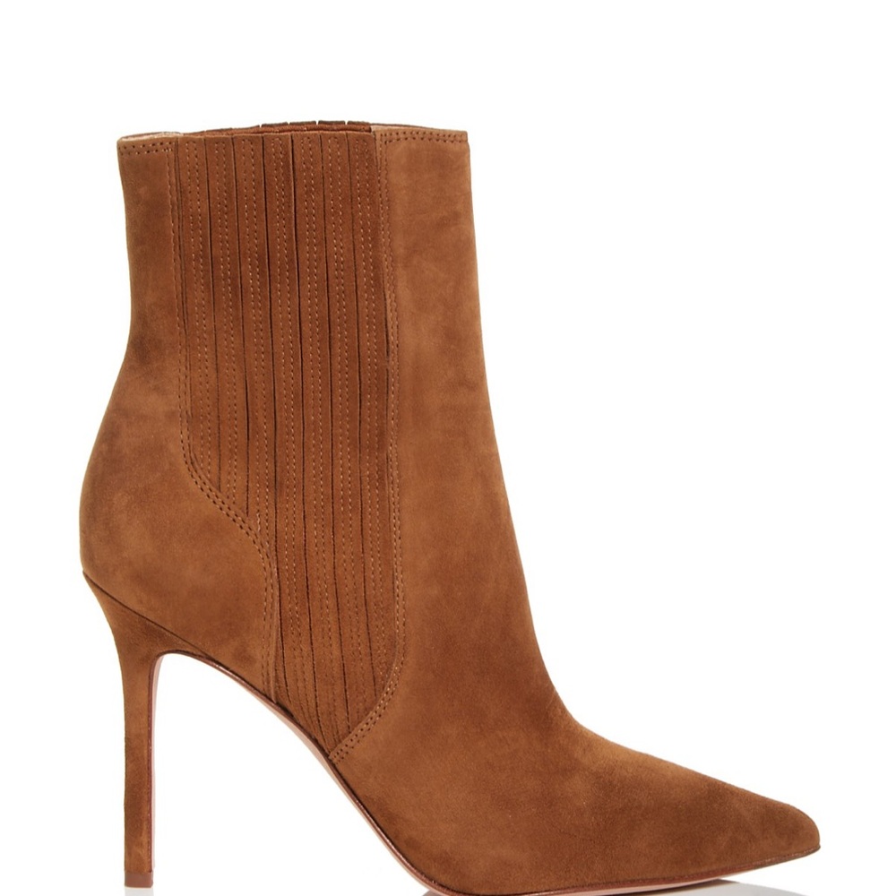 Lisa bootie. Veronica Beard. Elegant Brown Suede Ankle Boots